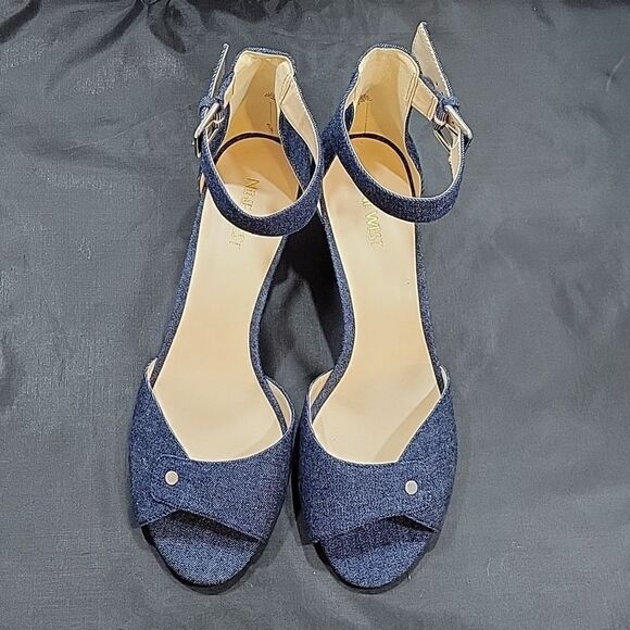 BRAND NEW NINE WEST PATIAN PEEP TOE WEDGE SANDAL - Picture 1 of 14